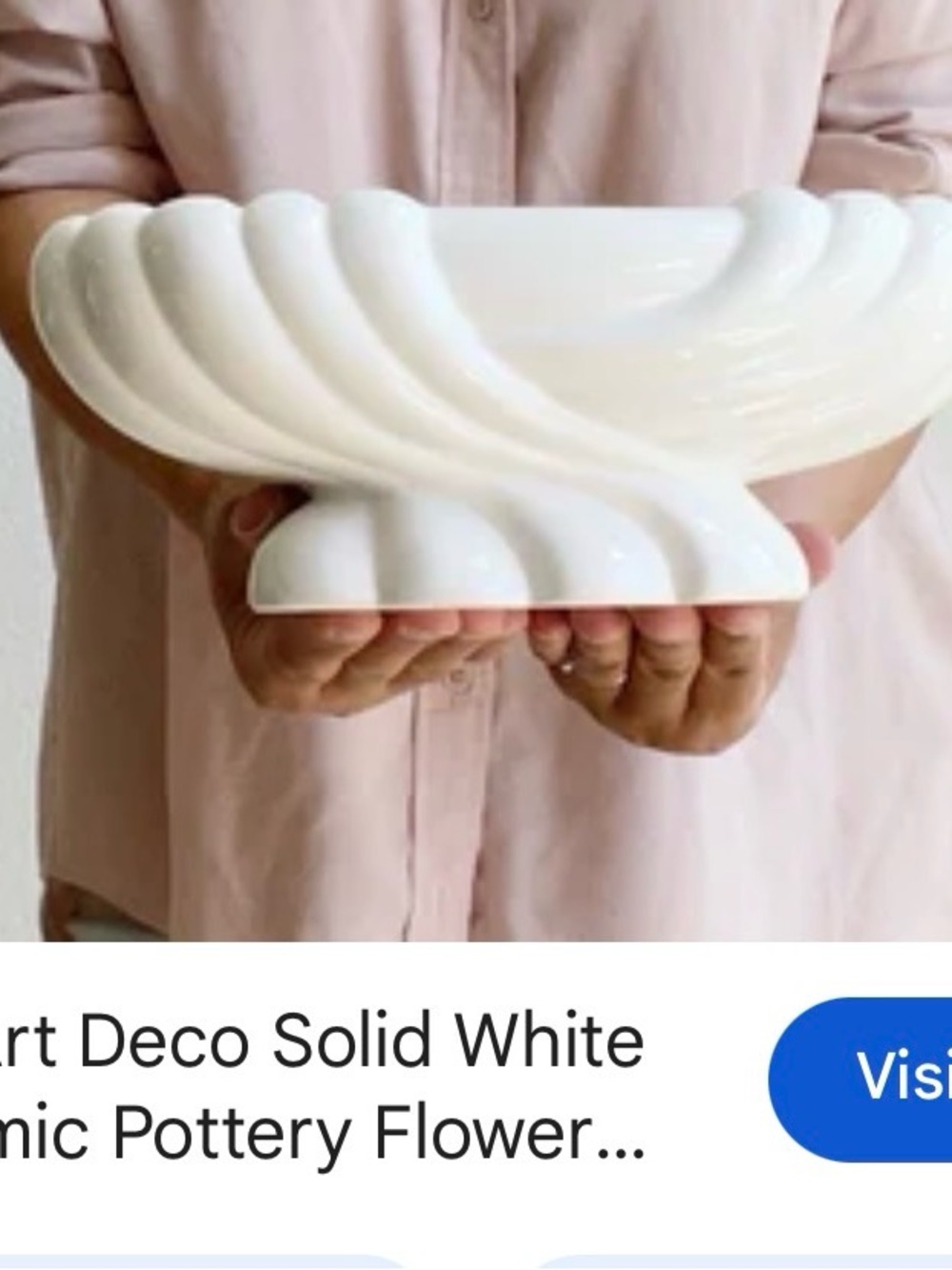 White Ceramic Decorative Bowl - Elegant Swirl Design - Picture 5 of 5